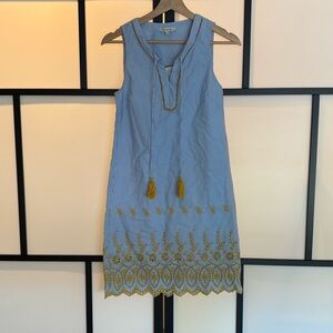 Anthropologie skies are blue pinstripes eyelet dress. Size XS